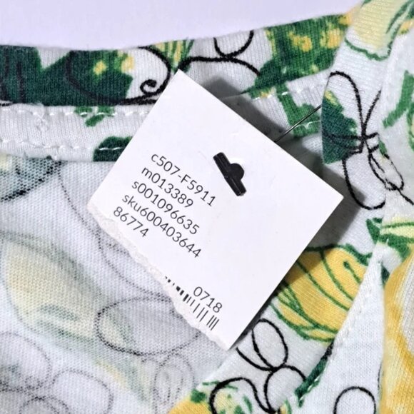 Lane Bryant 26/28 yellow floral color top short sleeve round neck "Good Vibes" - Picture 11 of 11